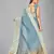 Light blue woven silk saree with blouse