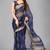 Blue woven silk saree with blouse