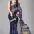 Blue woven silk saree with blouse