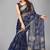 Blue woven silk saree with blouse