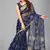 Blue woven silk saree with blouse