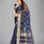 Blue woven silk saree with blouse