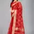 Red woven silk saree with blouse
