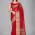 Red woven silk saree with blouse