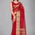 Red woven silk saree with blouse