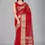 Red woven silk saree with blouse