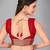 Red woven silk saree with blouse