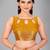 Yellow woven silk saree with blouse