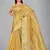 Yellow woven silk saree with blouse