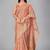 Peach woven silk saree with blouse