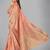 Peach woven silk saree with blouse