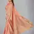 Peach woven silk saree with blouse