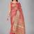 Pink woven silk saree with blouse