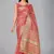 Pink woven silk saree with blouse