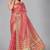 Pink woven silk saree with blouse