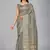 Grey woven silk saree with blouse