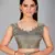 Grey woven silk saree with blouse