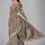 Grey woven silk saree with blouse