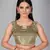 Beige woven silk saree with blouse
