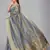 Light blue woven silk saree with blouse