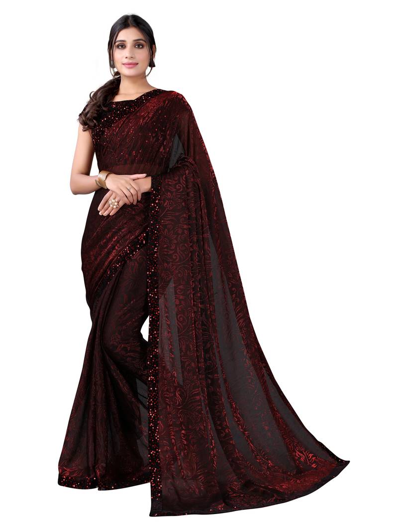 Green woven lycra saree with blouse Satrani Fashion 3804244