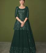 Green embroidered georgette salwar