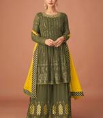 Mehendi thread embroidery georgette salwar