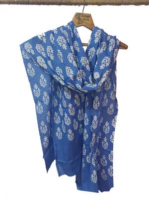 Bombay Buta Blue Snowflake Design Pure Cotton Dupatta 1