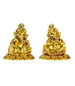 International Gift Aluminium Ganesha Idol with Shehanais and Tabla with Velvet Box