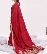 Stunning Crimson red Color Party Wear Silk Saree