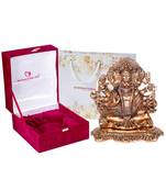 International Gift Brass Panchmukhi Hanuman Idol in Velvet Box and Carry Bag