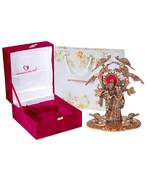 International Gift Brass Radha Krishna Tree Idol in Velvet Box and Carry Bag