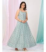 Baby Blue Readymade Gown with Sequence Work