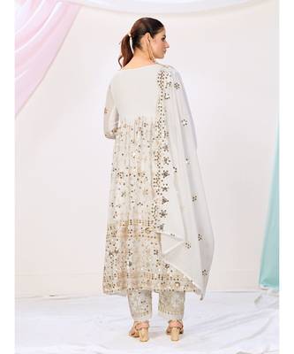 Snow White Pakistani Sharara Suit In Georgette 2