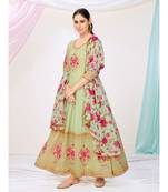 Pistachio Green Embroidered Readymade Anarkali Suit