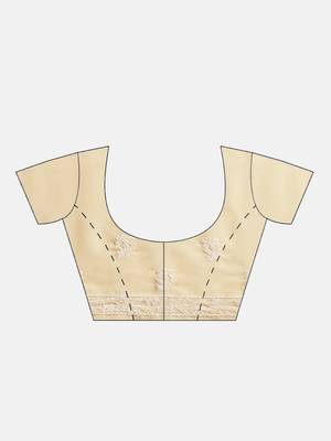 Ada Hand Embroidered Fawn Georgette Lucknow Chikan Saree with Blouse - A191793 6