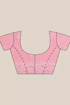 Hand Embroidered Onion Pink Georgette Lucknowi Chikankari Indian Women Saree With Blouse