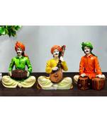 Karigaari India Polyresine Set of  3 men Rajasthani Showpiece for Home Decor