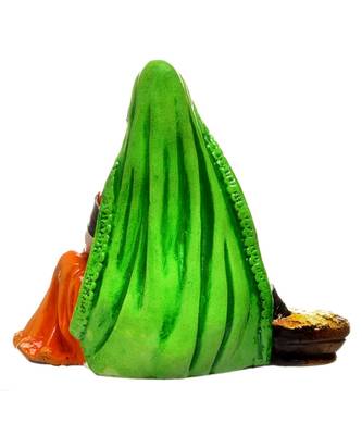 Karigaari India Polyresine  Chakki women Rajasthani Showpiece for Home Decor 5
