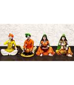 Karigaari India Polyresine Set of  2 men 2 women Rajasthani Showpiece for Home Decor
