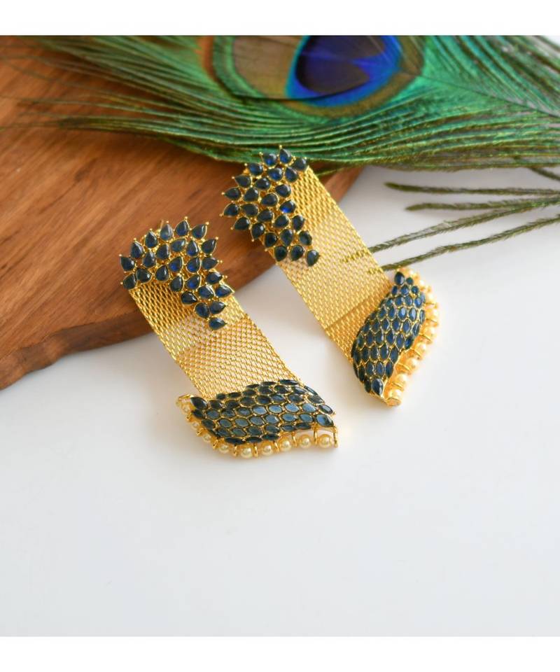 Royal Unique Blue Party Wear Earrings dj-05588