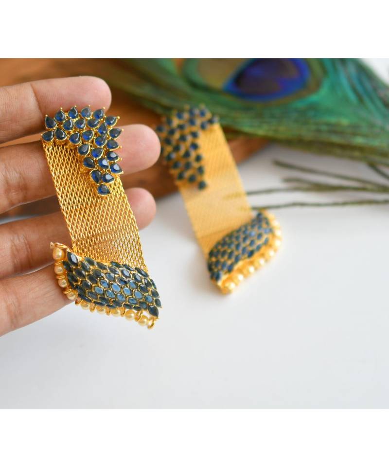 Royal Unique Blue Party Wear Earrings dj-05588