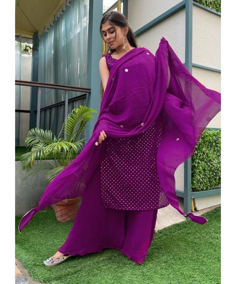 Purple Georgette Pakistani Salwar Kameez Vasu Sarees 3806252