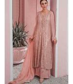 Light Peach Georgette Pakistani Salwar Kameez
