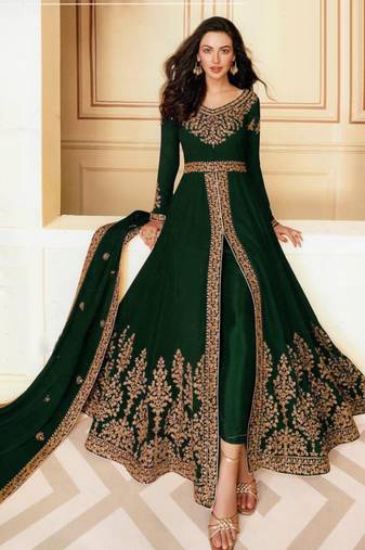 Dark Green Georgette Anarkali Salwar Kameez