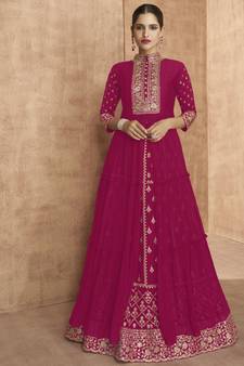 Rani Pink Georgette Anarkali Salwar Kameez