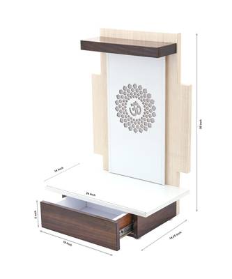 Sangam Ad Wall Mount Pooja Temple for Home Shop & Office with LED Light MDF PVC Laminated Puja Mandir (36 X 14 X 24 ES) 1
