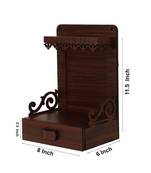 SANGAM AD Wooden Temple with LED Light for Home and Office Puja Mandir | Wall Hanging & Table Top Home Mandir Dark