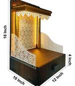 SANGAM AD Wood MDF Home Temple (12 x 10 x 18 inch, Light Brown)