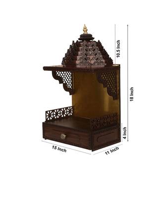 Sangam Ad Wooden Wall Hanging (MDF) Temple with LED Light for Home & Office | Pooja Mandir (28x155x10 Inches)Pooja-Items 1